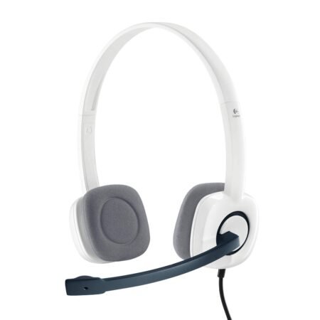Refurbished Headphones Logitech H150 Wired On Ear Headphones with Mic (White)